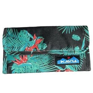 KAVU Tropical Print Tri-Fold Fabric Wallet + ID Window